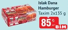 TAXİM ISLAK DANA HAMBURGER 2X135 G fiyat ve kampanya bilgisi